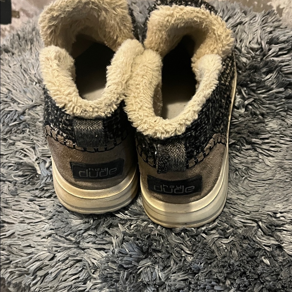 Cozy Black Denny Faux Fur Lined Denny Hey Dude Booties - Picture 3 of 5